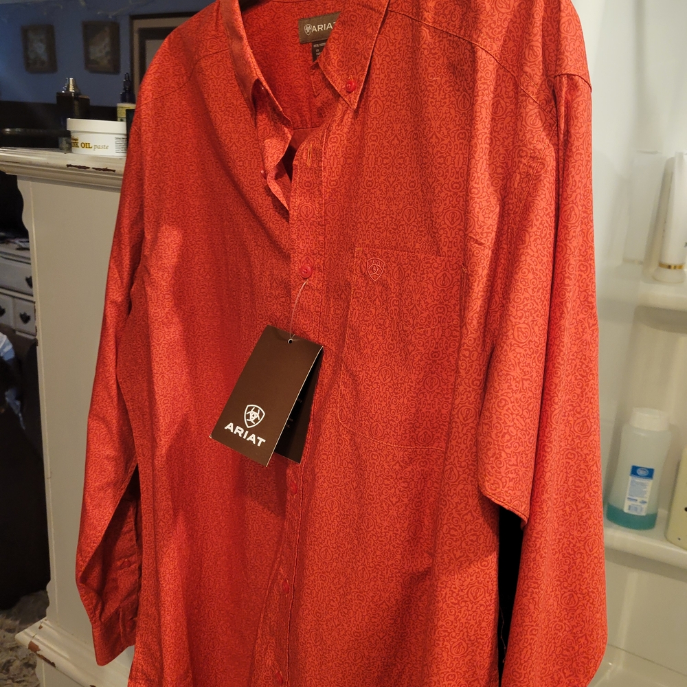 Ariat Vibrant Red Button-Up Shirt